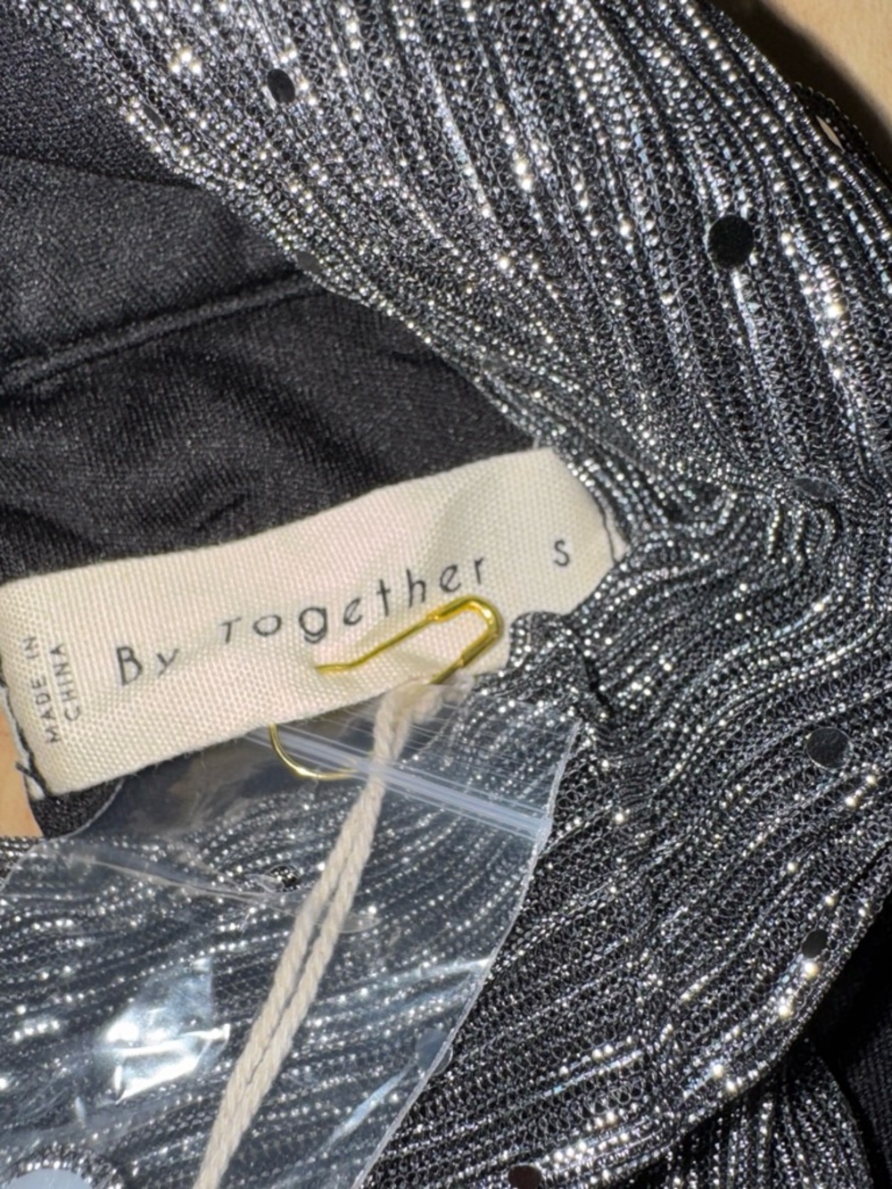 By Together Charcoal Sparkle Halter Jumpsuit - Picture 4 of 6